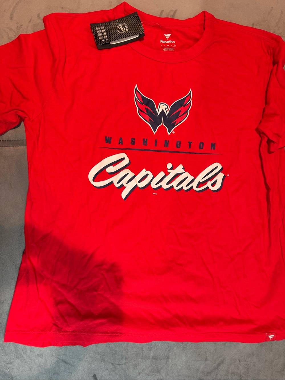 Fanatics Red Washington Capitals Tee with Team Script